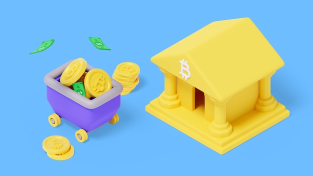 Gratis PSD 3d-rendering av bitcoin