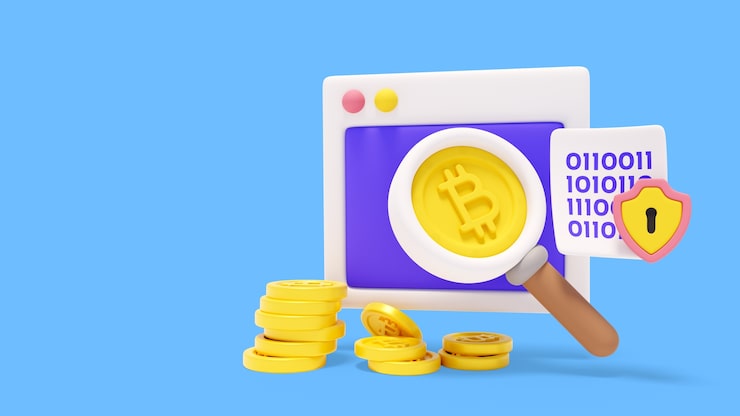 Gratis PSD 3d-rendering av bitcoin