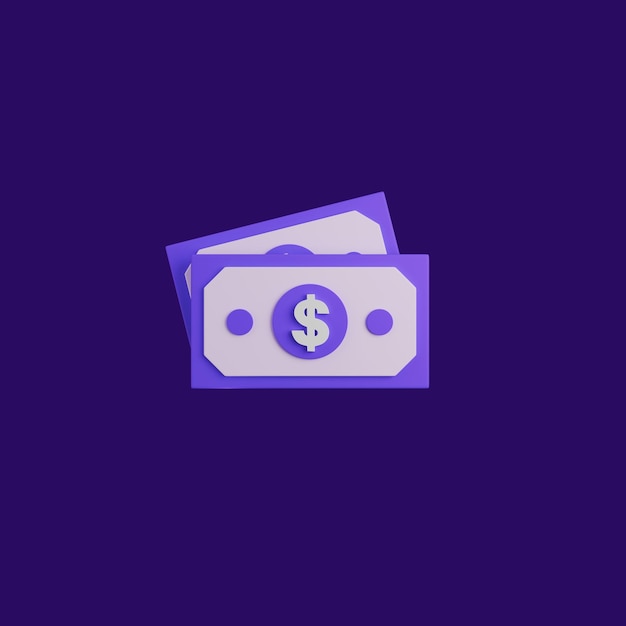 Gratis PSD 3d-rendering av dollarsedlar