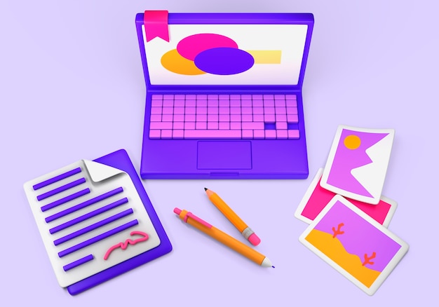 Gratis PSD 3d-rendering av grafisk design