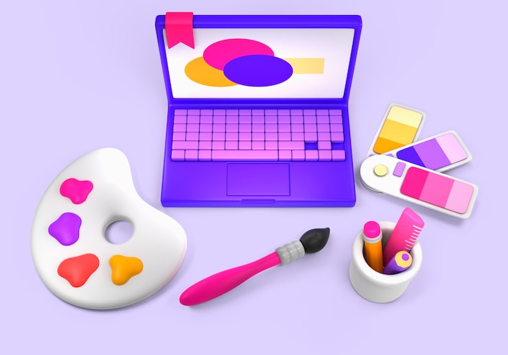 Gratis PSD 3d-rendering av grafisk design