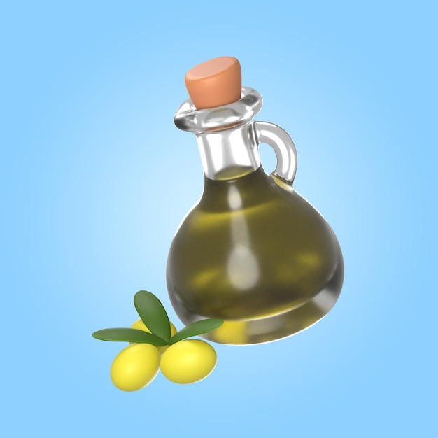 Gratis PSD 3d-rendering av läcker olivolja