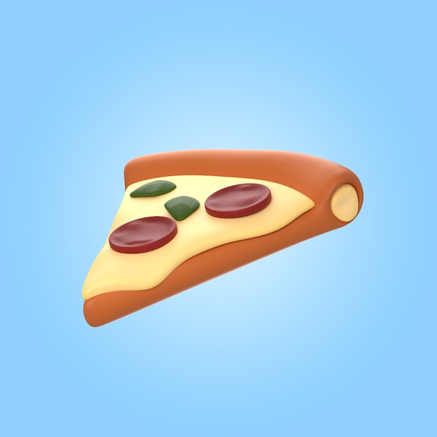 Gratis PSD 3d-rendering av läcker pizzabit