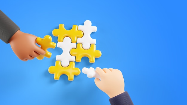 Gratis PSD 3d-rendering av teamarbeid