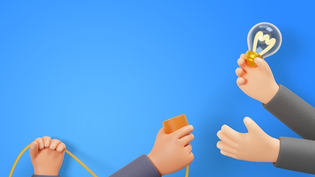 Gratis PSD 3d-rendering av teamarbeid