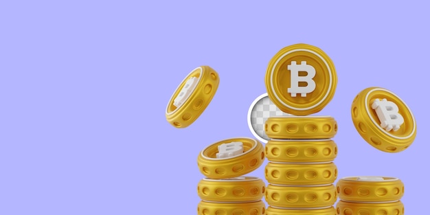Gratis PSD 3d-rendering bitcoin kryptovaluta baggrund