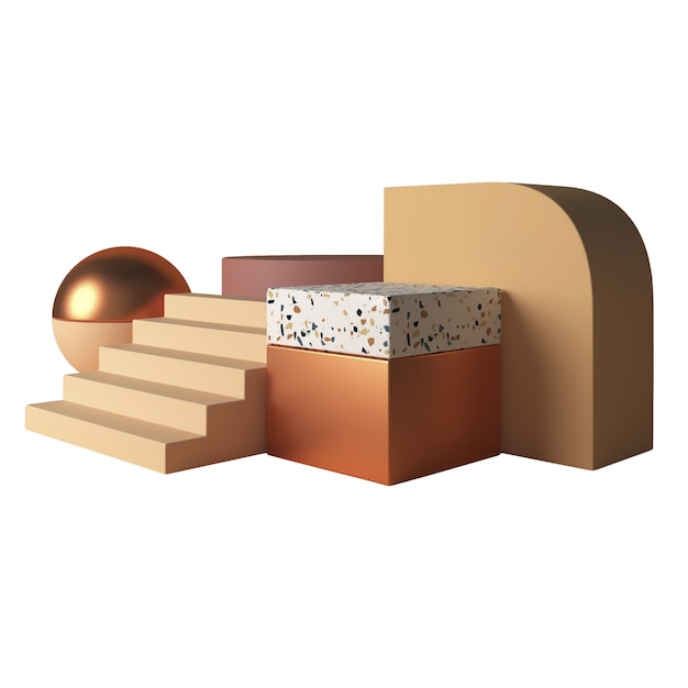 Gratis PSD 3d-rendering podium isolert