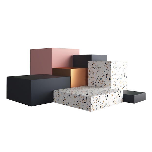 Gratis PSD 3d-rendering podium isolert