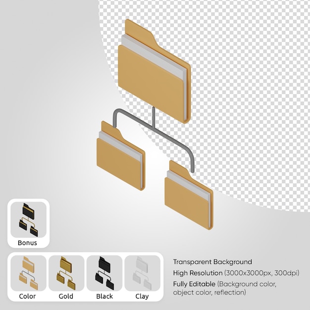 Gratis PSD 3d-rootmappe