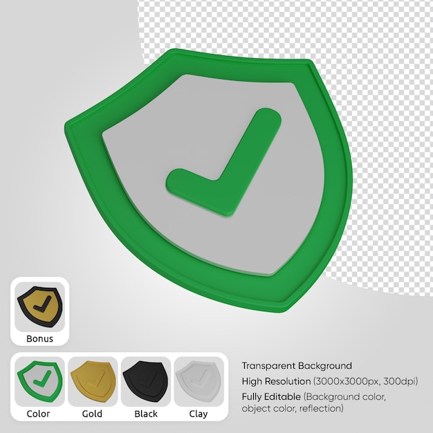 Gratis PSD 3d-sköld