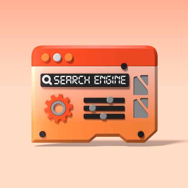 Gratis PSD 3d søgemaskine interface