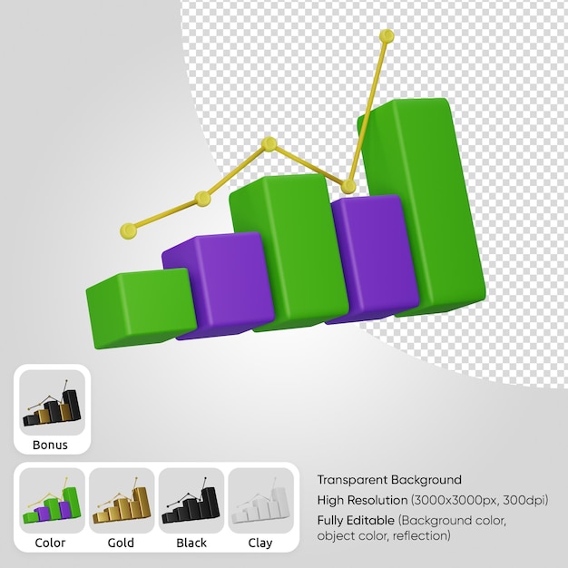 Gratis PSD 3d søjlediagram