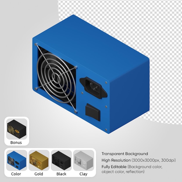 Gratis PSD 3d strømforsyning