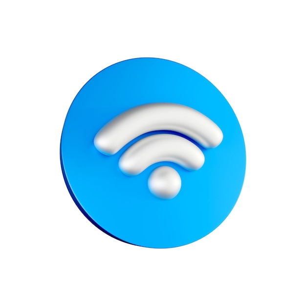 Gratis PSD 3d wifi-ikon på blå cirkel