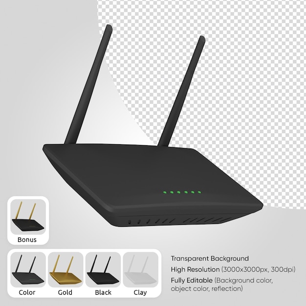 Gratis PSD 3d wifi router