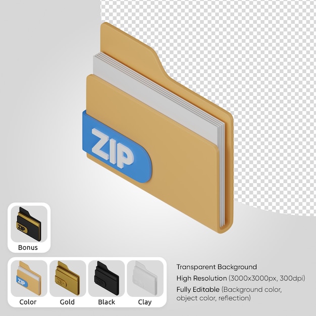 Gratis PSD 3d zip-fil