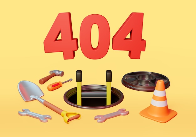 Gratis PSD 404 bakgrunn under konstruksjon-konsept