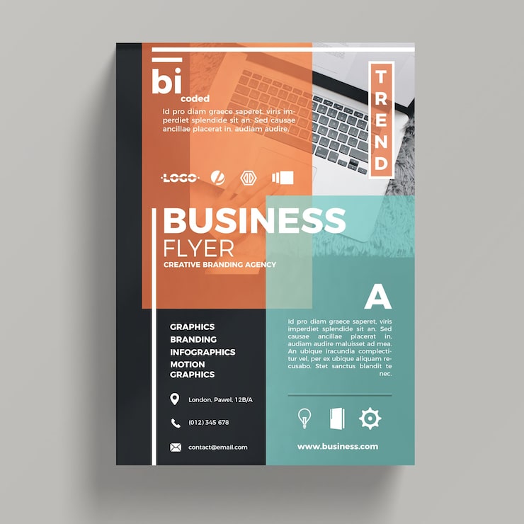 Gratis PSD abstrakt virksomheds flyer skabelon