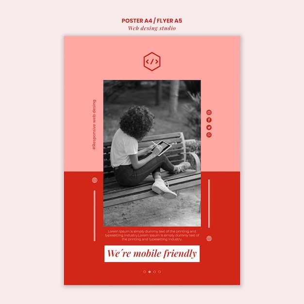Gratis PSD affischmall för webbstudiodesign