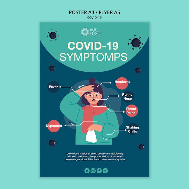 Gratis PSD affischmall med covid-19