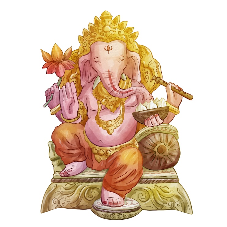 Gratis PSD akvarell ganesh isolerad