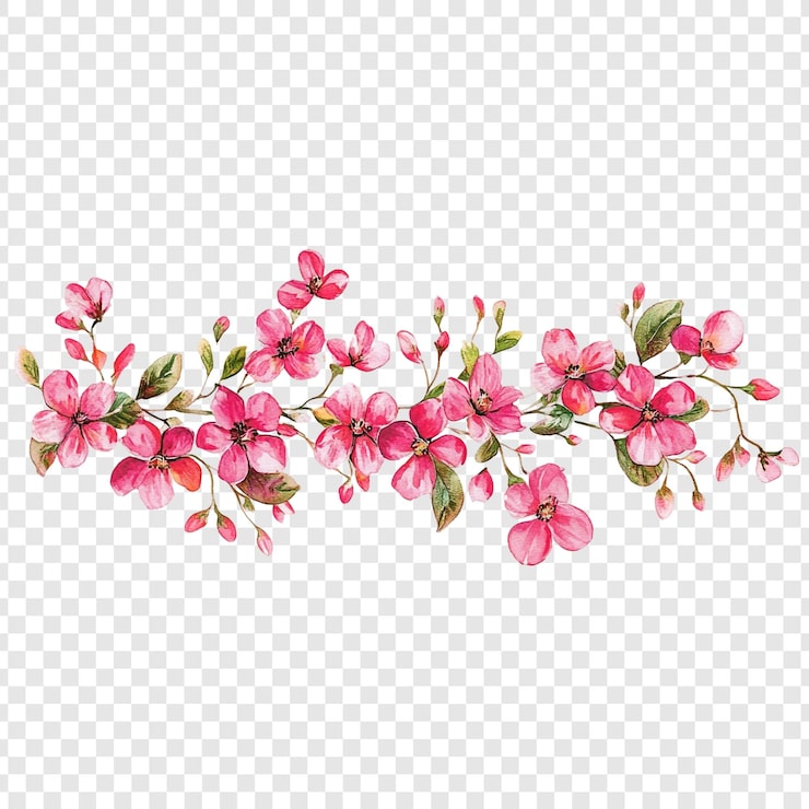 Gratis PSD akvarell rosa blomstrende gren