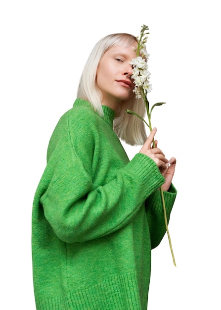 Gratis PSD albino kvinne isolert