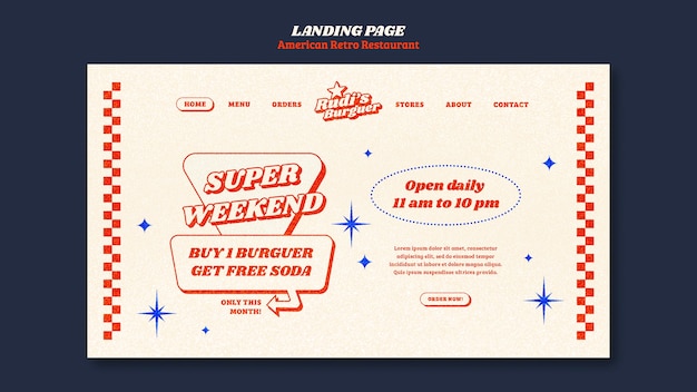 Gratis PSD amerikansk retro restaurantmal
