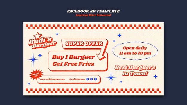 Gratis PSD amerikansk retro restaurantmal