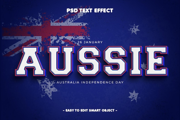 Gratis PSD australien uafhængighedsdag redigerbar tekst effekt