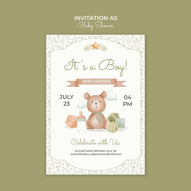 Gratis PSD babyshower maldesign