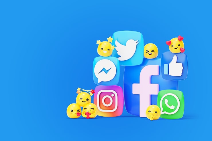 Gratis PSD baggrund med emojis til sociale medier