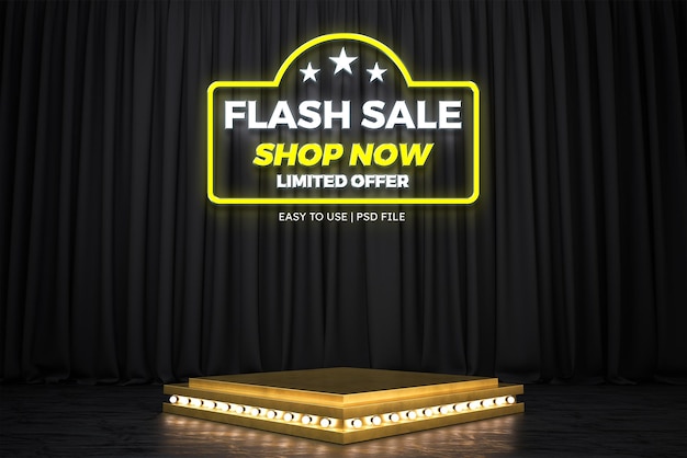 Gratis PSD banner för rabattrea med displaypodium
