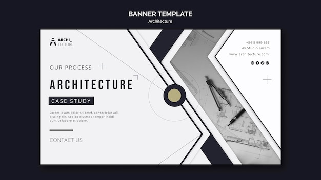 Gratis PSD banner-mal for arkitekturkonsept