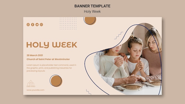 Gratis PSD banner-mal for hellig uke