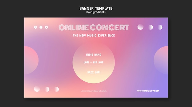 Gratis PSD banner-mal for online-konsert