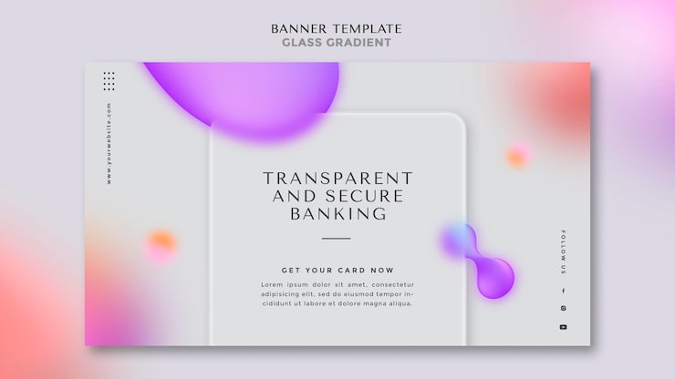 Gratis PSD banner-mal for transparent og sikker bankvirksomhet