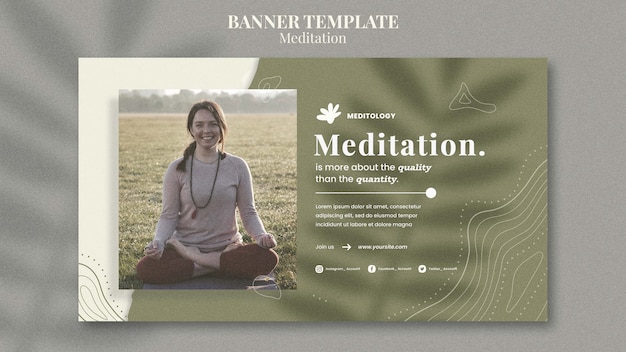 Gratis PSD banner-mall för meditation