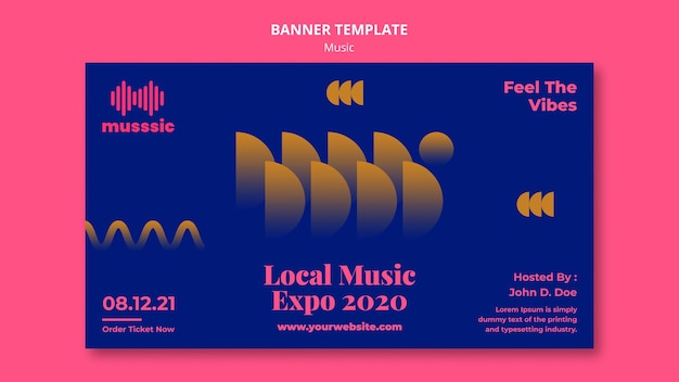 Gratis PSD banner musikk expo mal