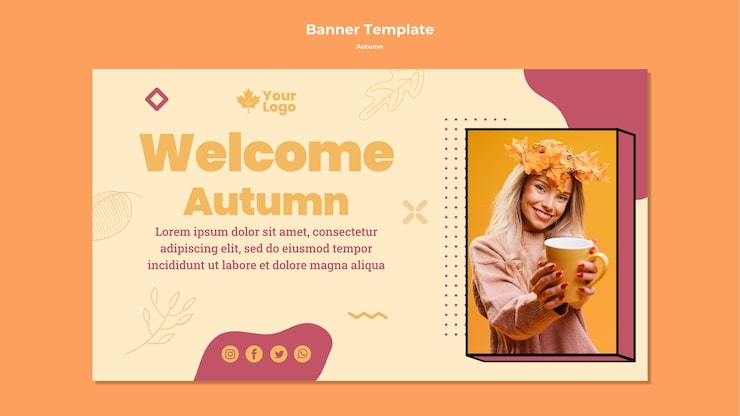 Gratis PSD banner skabelon med efterårstema