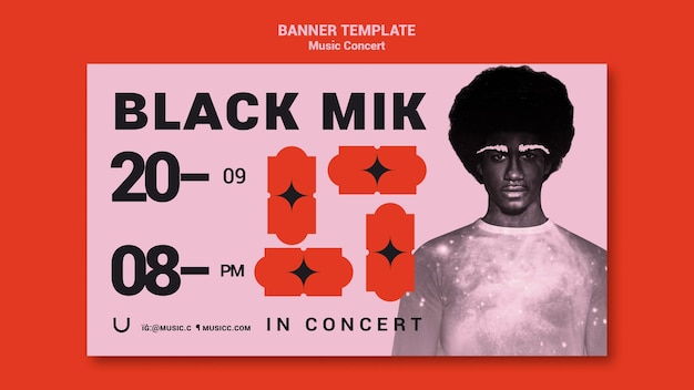Gratis PSD banner skabelon til musikkoncert