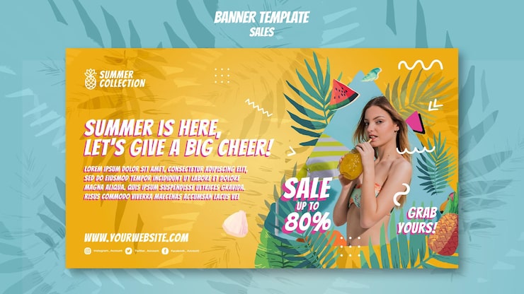 Gratis PSD banner skabelon til sommersalg