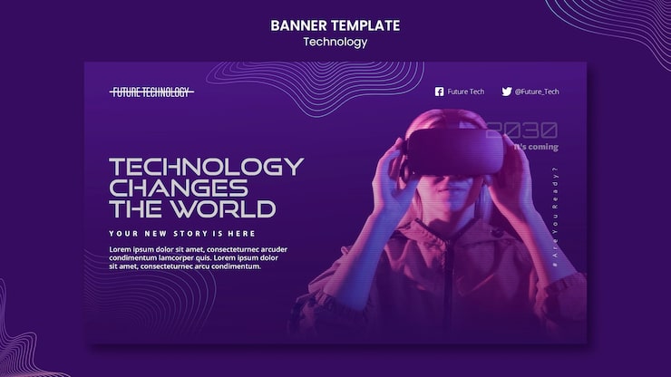 Gratis PSD banner skabelon til virtual reality
