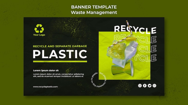 Gratis PSD bannerdesignmal for avfallshåndtering