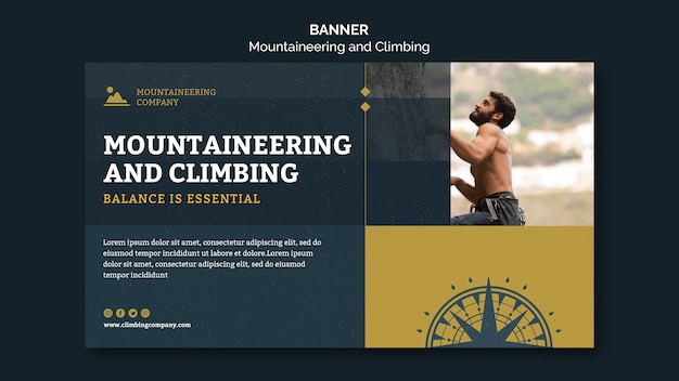 Gratis PSD bannermal for fjellklatring