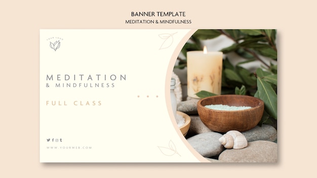 Gratis PSD bannertema for meditation og mindfulness