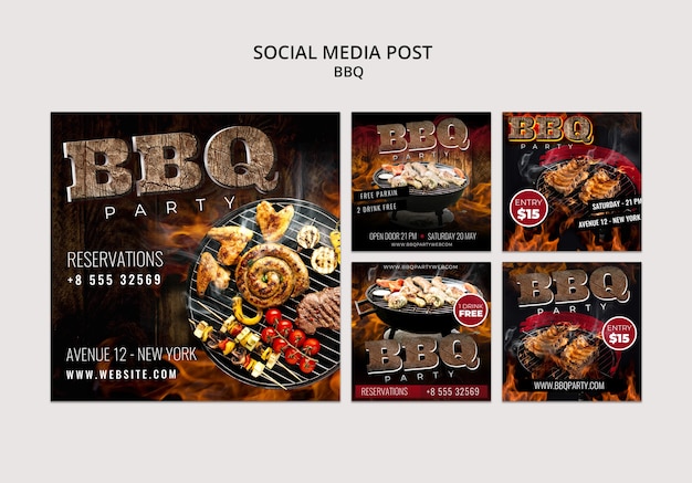 Gratis PSD bbq opslagsskabelon til sociale medier