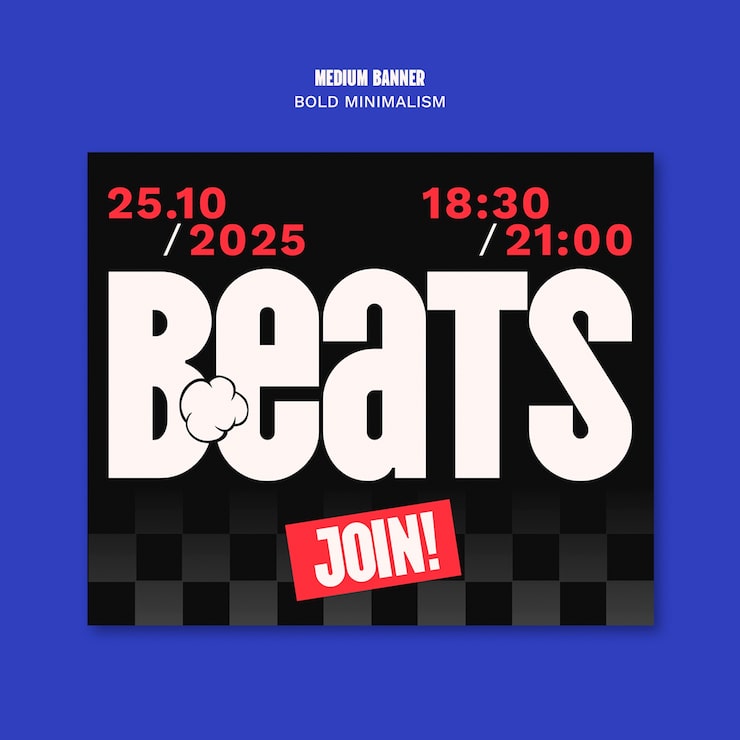 Gratis PSD beats event annoncering plakat