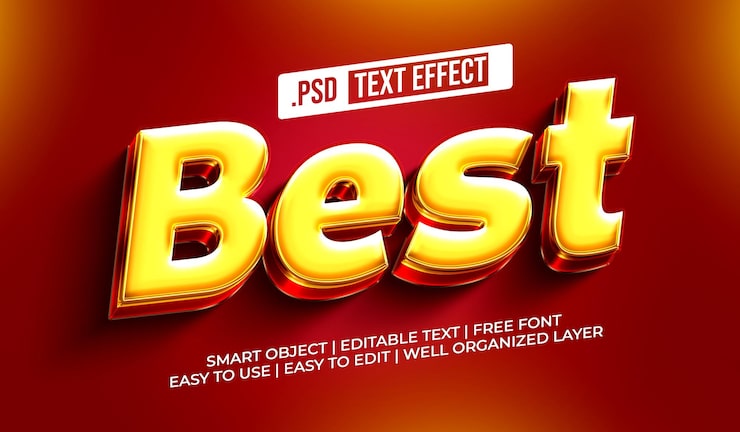 Gratis PSD bedste tekst stil effekt