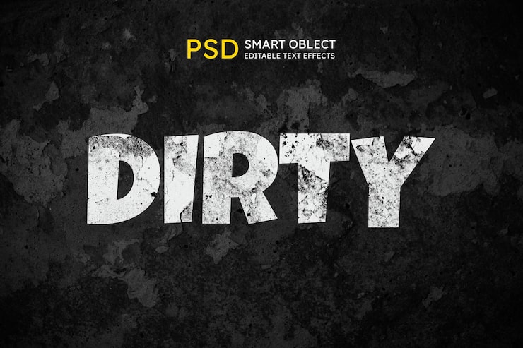 Gratis PSD beskidt tekst stil effekt